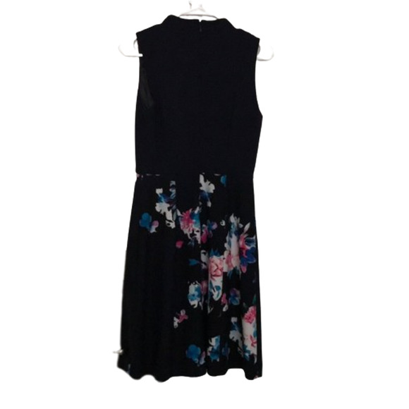 EUC Ellen Tracy Nordstrom Fit and Flare Sz 12 Blue Floral Sleeveless Dress - Picture 14 of 15